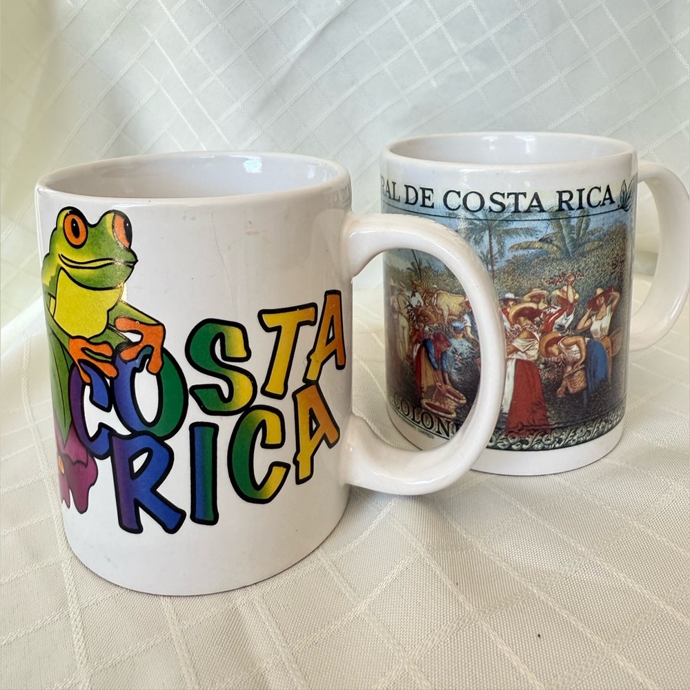 Costa Rica White and colourful Coffee Cups (2) Vacation Ready Gift Mug Sloth